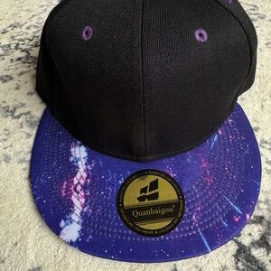 Black and Purple Galaxy Snapback Trucker Hat